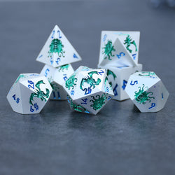 Pre-Order || Monster Manual Dice - Silver and Green
