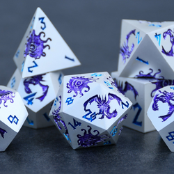 Pre-Order || Monster Manual Dice - Silver and Purple