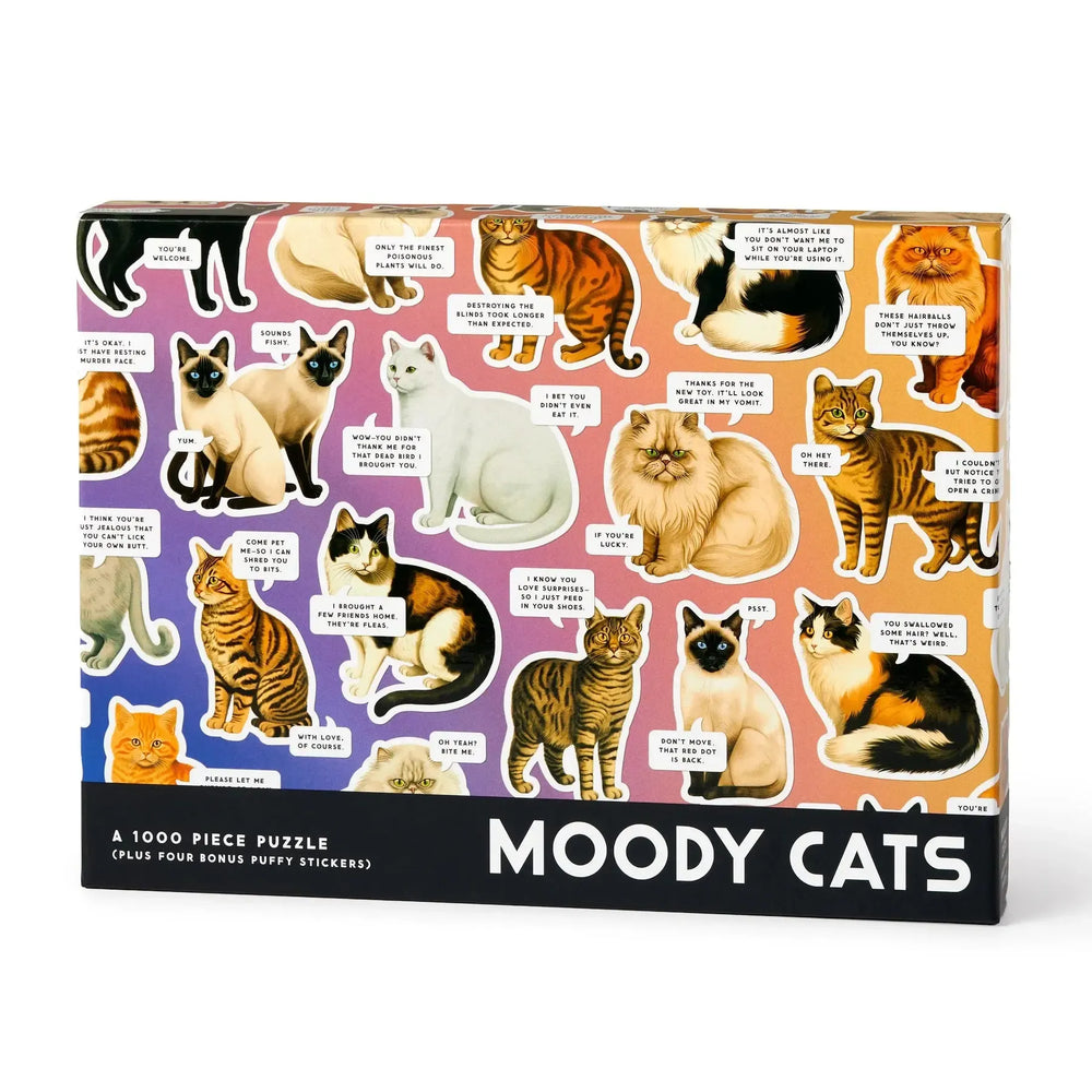 Moody Cats 1000 Piece Jigsaw Puzzle (+Stickers) Brass Monkey