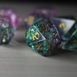 Moon Gate Purple Forge Fire Glass DND Dice Set (ONLINE ORDER ONLY)