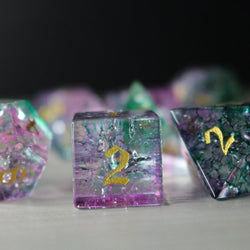 Moon Gate Purple Forge Fire Glass DND Dice Set (ONLINE ORDER ONLY)