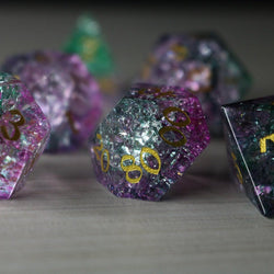 Moon Gate Purple Forge Fire Glass DND Dice Set (ONLINE ORDER ONLY)