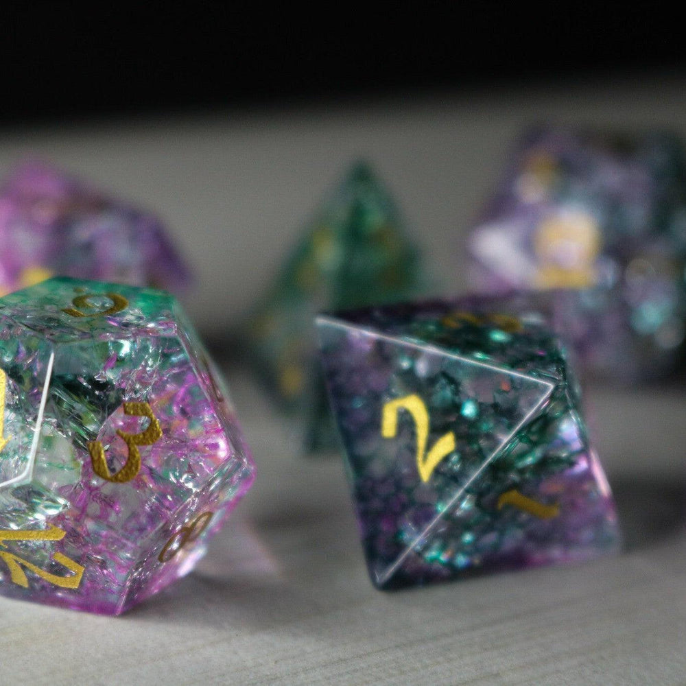 Moon Gate Purple Forge Fire Glass DND Dice Set (ONLINE ORDER ONLY)