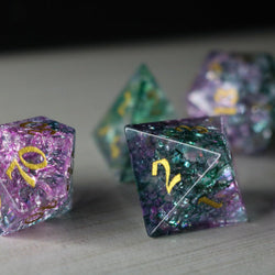 Moon Gate Purple Forge Fire Glass DND Dice Set (ONLINE ORDER ONLY)
