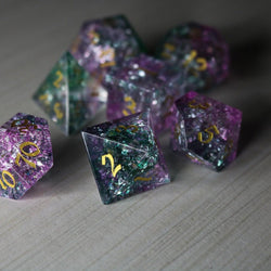 Moon Gate Purple Forge Fire Glass DND Dice Set (ONLINE ORDER ONLY)