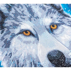 Moonlight Wolf Crystal Art Framed Canvas Kit Craft Buddy