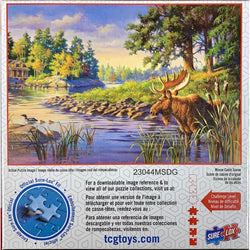 Moose Cabin Scene Wildlife 500 Piece Jigsaw Puzzle Sure Lox (ONLINE ORDER ONLY)