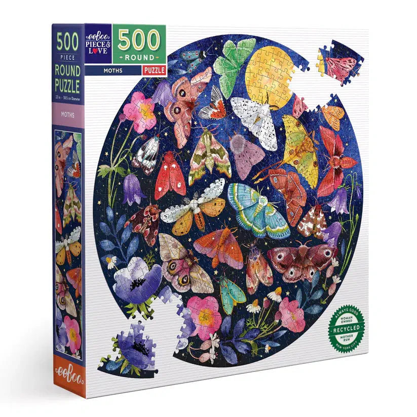 Moths 500 Piece Round Jigsaw Puzzle eeBoo (ONLINE ORDER ONLY)