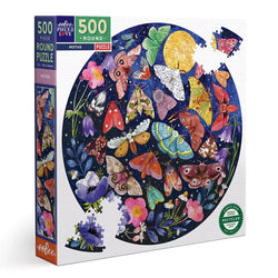 Moths 500 Piece Round Jigsaw Puzzle eeBoo (ONLINE ORDER ONLY)