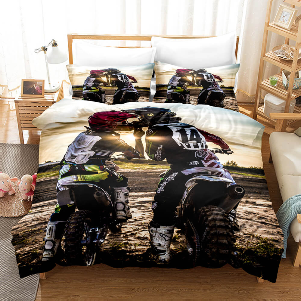 Motocross Dirt Bike Bedding Sets Quilt Covers Without Filler (Online Order Only)