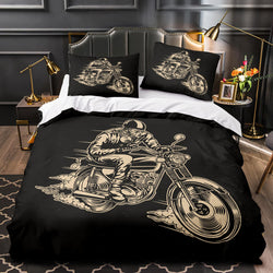Motorcycle Pattern Bedding Set Quilt Cover Without Filler (Online Order Only)