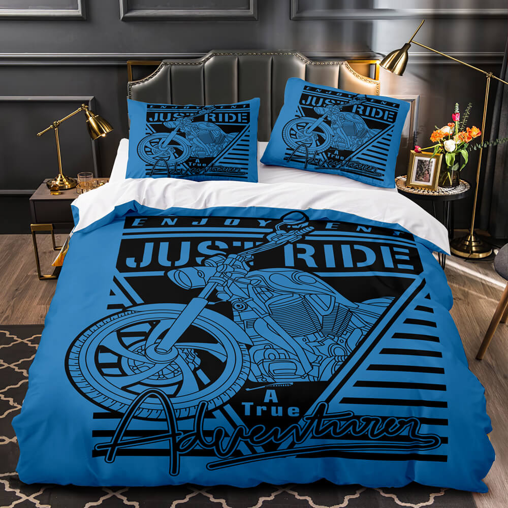 Motorcycle Pattern Bedding Set Quilt Cover Without Filler (Online Order Only)