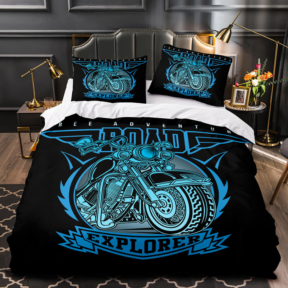 Motorcycles Pattern Bedding Set Quilt Cover Without Filler (Online Order Only)