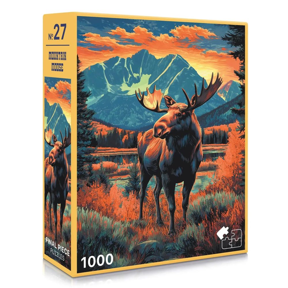 Mountain Moose 1000 Piece Jigsaw Puzzle Final Piece