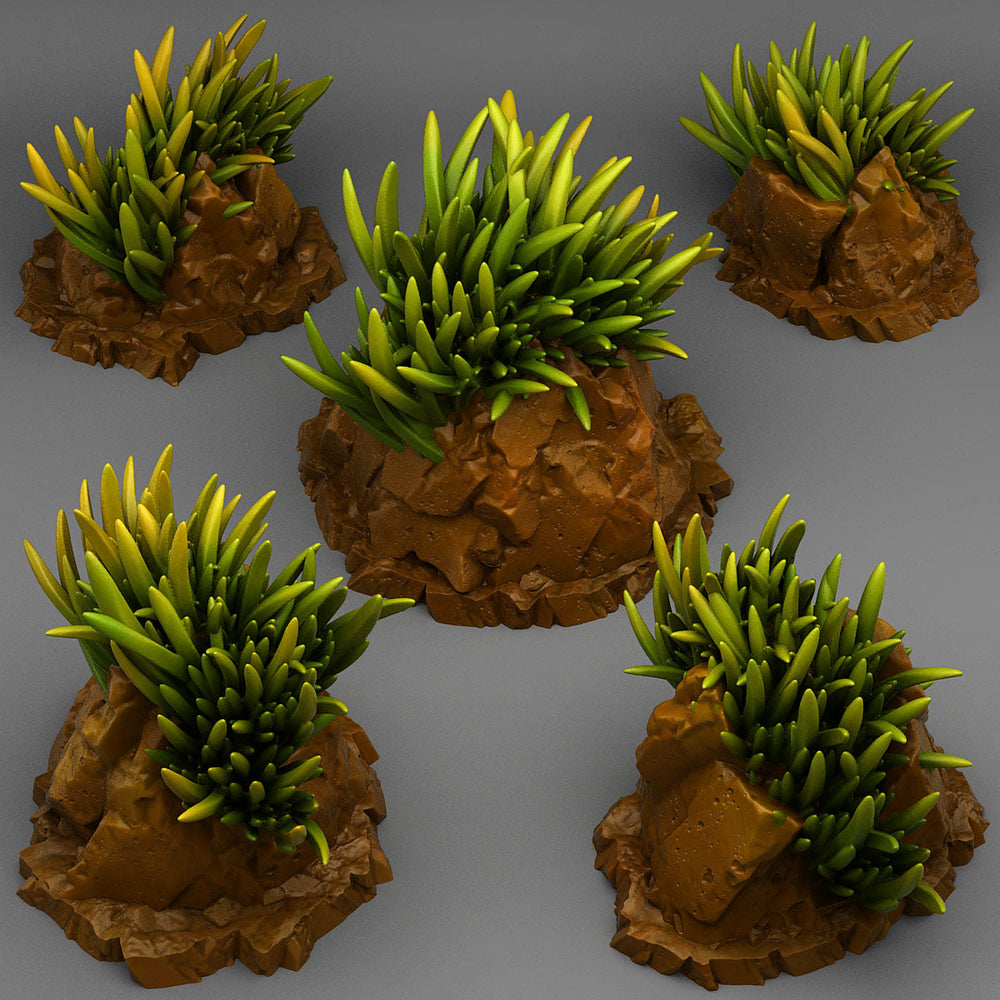 3D Printed Fantastic Plants and Rocks Mountain Grass 28mm - 32mm D&D Wargaming (Online Only)