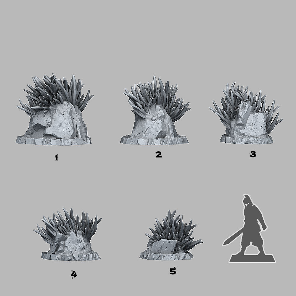 3D Printed Fantastic Plants and Rocks Mountain Grass 28mm - 32mm D&D Wargaming (Online Only)