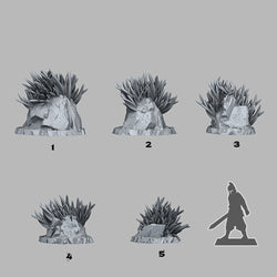 3D Printed Fantastic Plants and Rocks Mountain Grass 28mm - 32mm D&D Wargaming (Online Only)