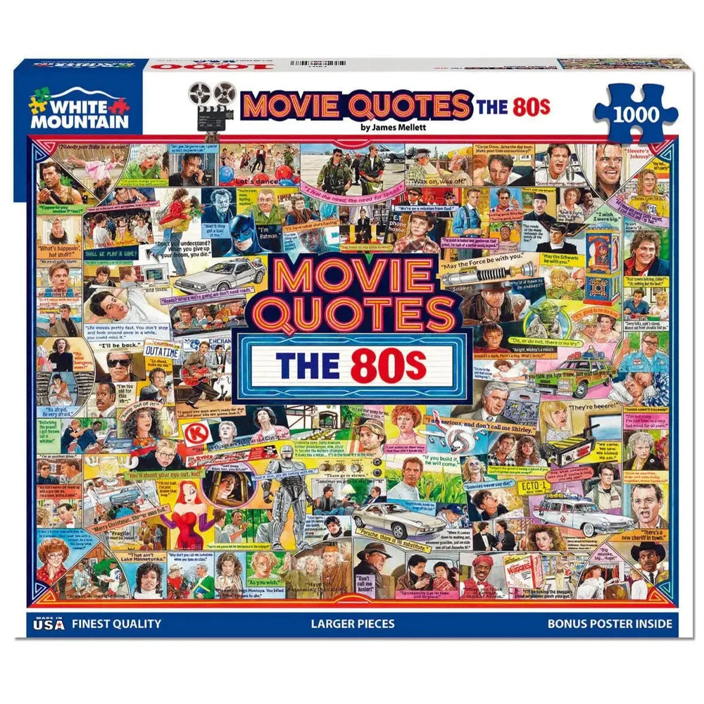 Movie Quotes of the 80s 1000 Piece Jigsaw Puzzle White Mountain (ONLINE ORDER ONLY)