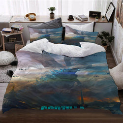 Movie Godzilla vs Kong Pattern Bedding Set Quilt Cover Without Filler (Online Order Only)