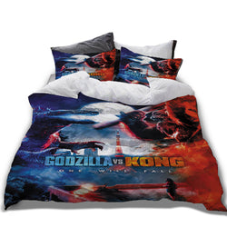 Movie Godzilla vs Kong Pattern Bedding Set Quilt Cover Without Filler (Online Order Only)