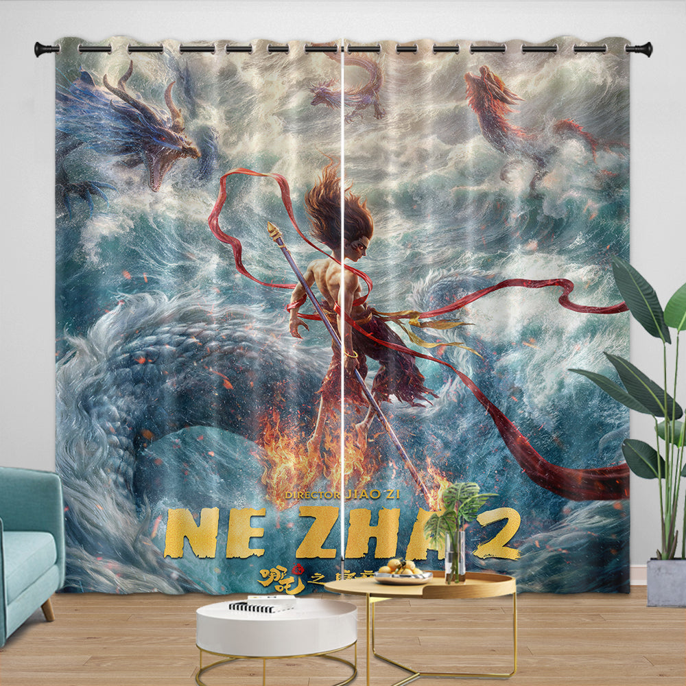 Movie Ne Zha 2 Curtains Blackout Window Drapes Room Decoration (Online Order Only)