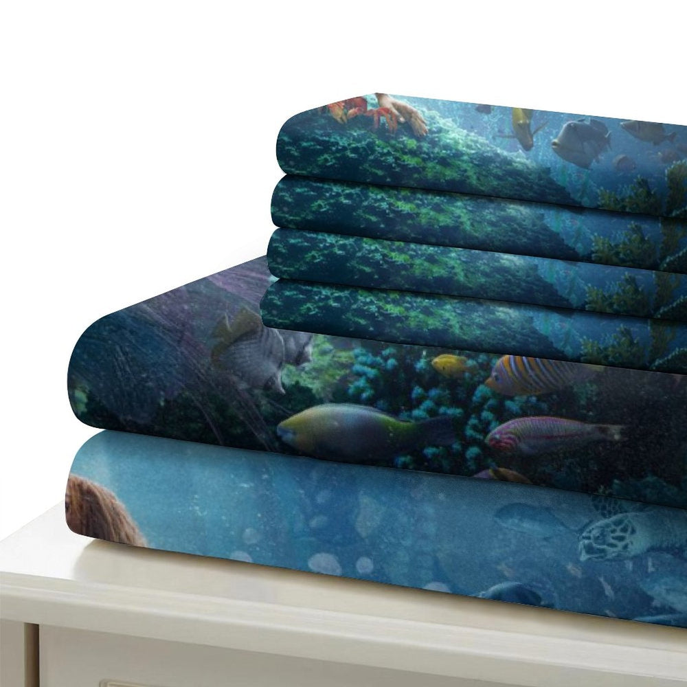 Movie The Little Mermaid Bedding Set Quilt Duvet Cover Without Filler (Online Order Only)