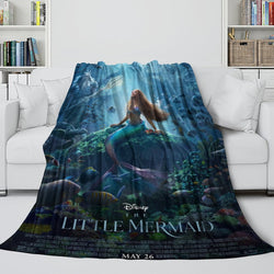 Movie The Little Mermaid Blanket Flannel Throw Room Decoration (Online Order Only)
