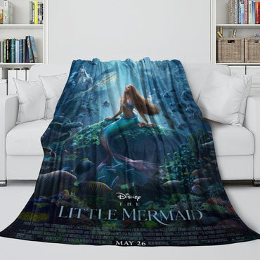 Movie The Little Mermaid Blanket Flannel Throw Room Decoration (Online Order Only)