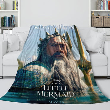 Movie The Little Mermaid Blanket Flannel Throw Room Decoration (Online Order Only)