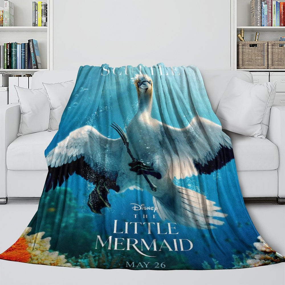 Movie The Little Mermaid Blanket Flannel Throw Room Decoration (Online Order Only)