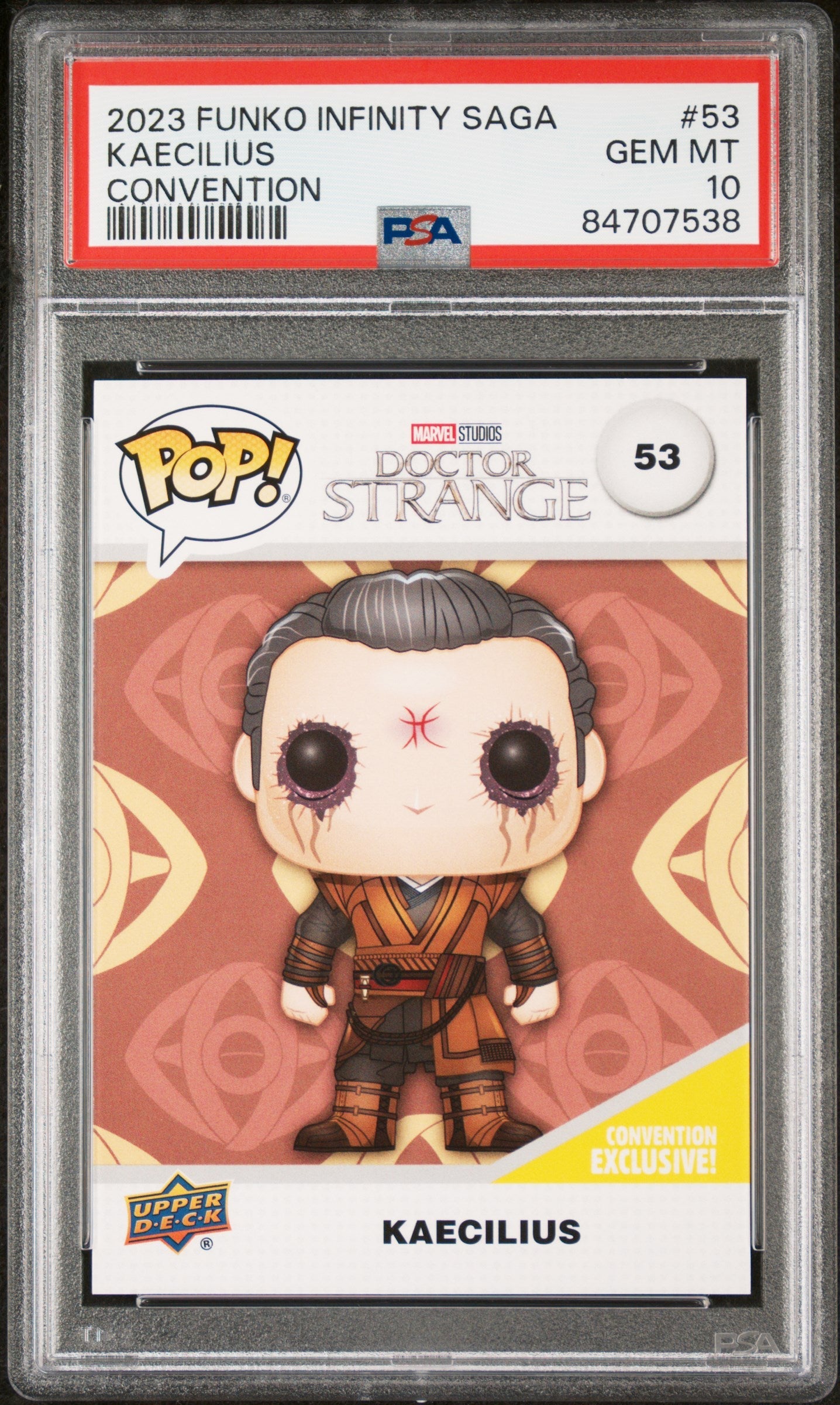 2023 UPPER DECK FUNKO POP MARVEL  KAECILIUS CONVENTION #53  PSA 10 (Online Order Only)