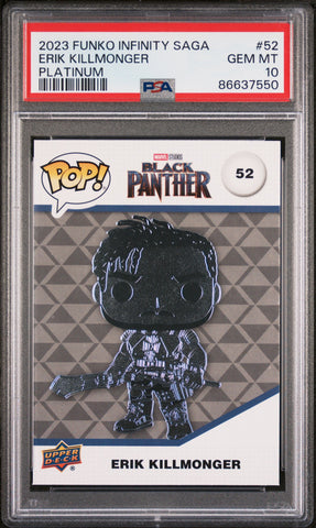 2023 UPPER DECK FUNKO POP MARVEL  ERIK KILLMONGER PLATINUM #52  PSA 10 (Online Order Only)