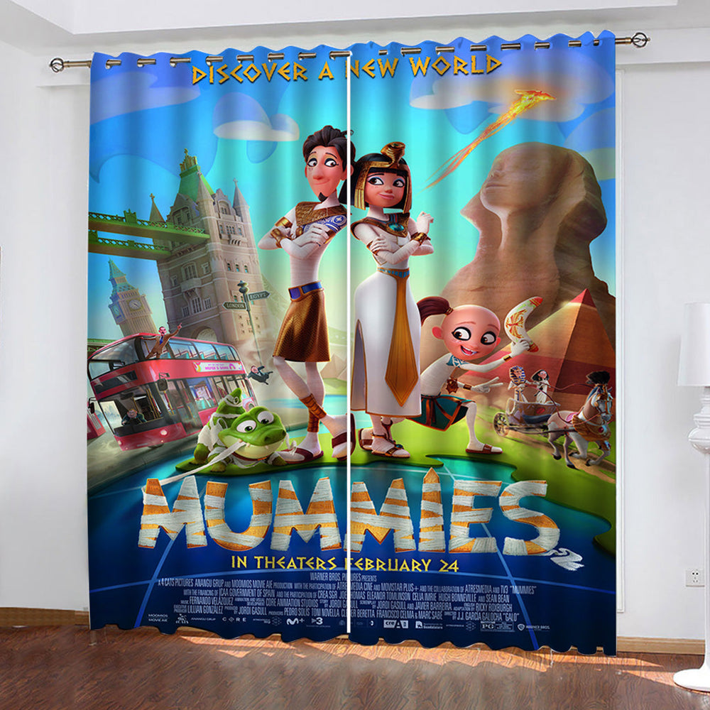 Mummies Curtains Pattern Blackout Window Drapes (Online Order Only)