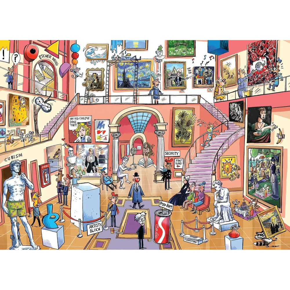 Museum Mischief Doodle Town 1000 Piece Jigsaw Puzzle Cobble Hill