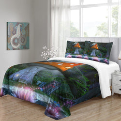 Mushroom House Bedding Set Pattern Quilt Cover (Online Order Only)