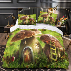 Mushroom House Bedding Set Pattern Quilt Cover (Online Order Only)