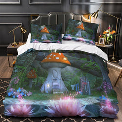 Mushroom House Bedding Set Pattern Quilt Cover (Online Order Only)