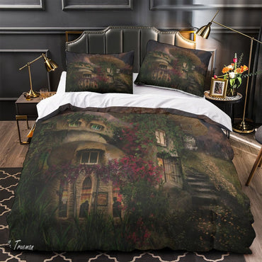 Mushroom House Bedding Set Quilt Cover Room Decoration (Online Order Only)