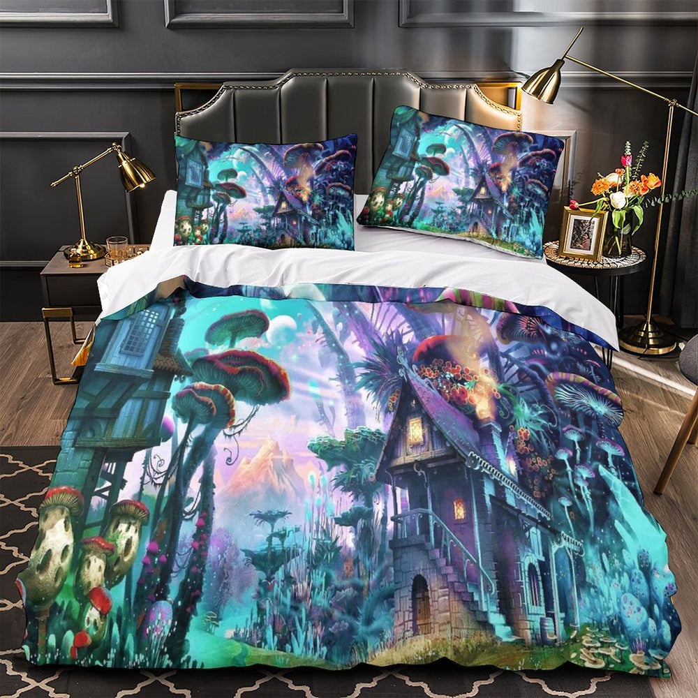 Mushroom House Bedding Set Quilt Cover Room Decoration (Online Order Only)