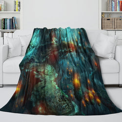 Mushroom House Blanket Flannel Throw Room Decoration (Online Order Only)