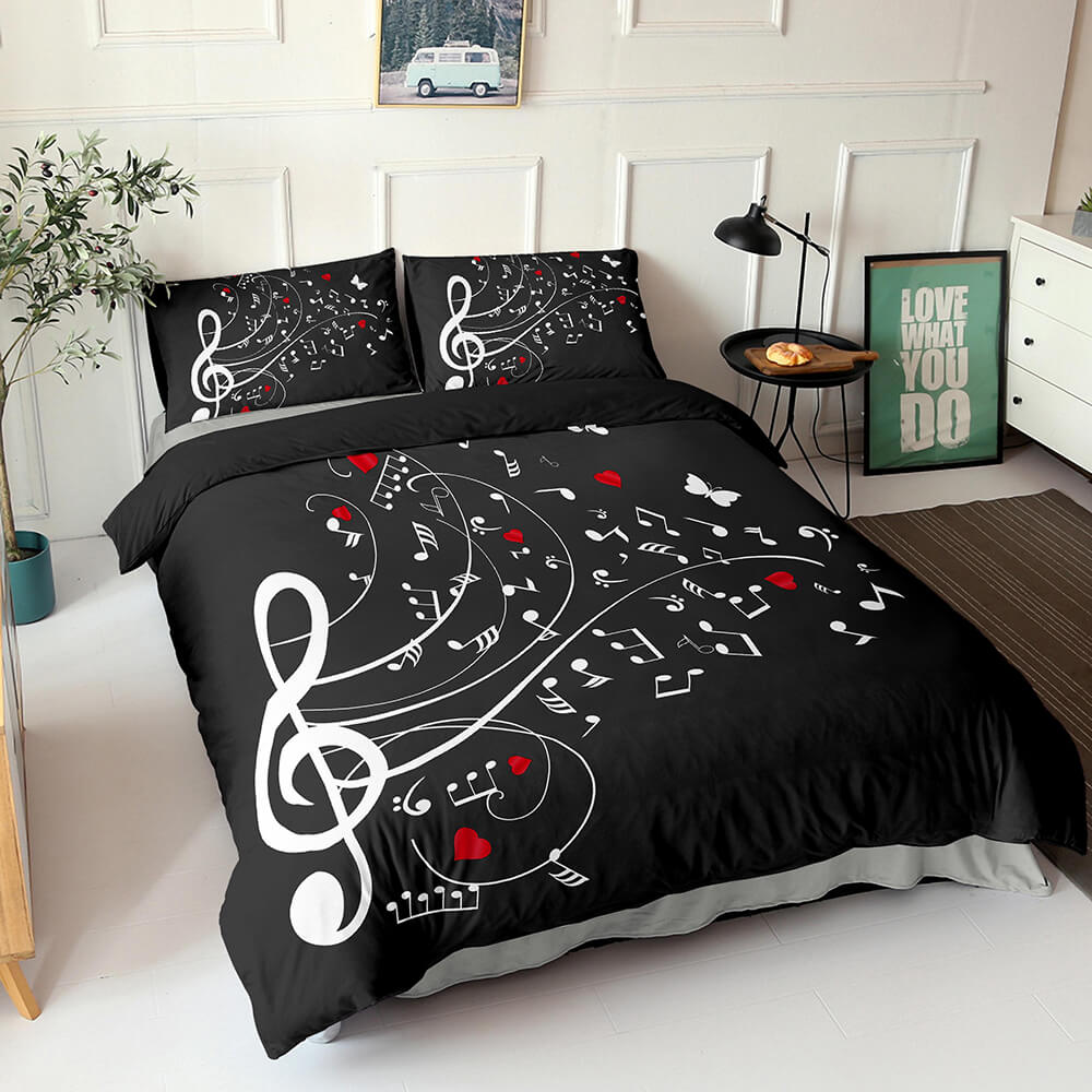 Music Note Bedding Sets Musical Theme Quilt Cover (Online Order Only)