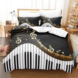 Music Note Bedding Sets Musical Theme Quilt Cover (Online Order Only)