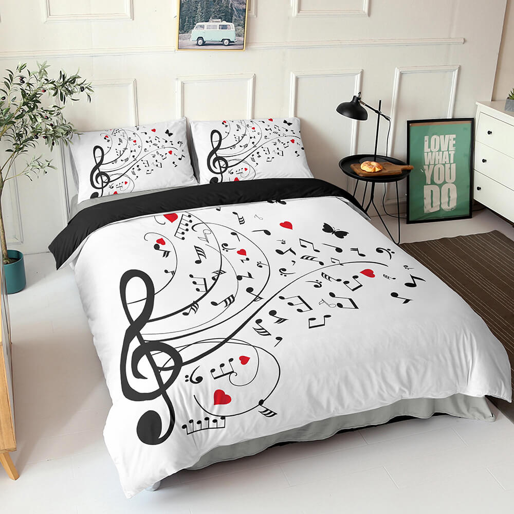 Music Note Bedding Sets Musical Theme Quilt Cover (Online Order Only)