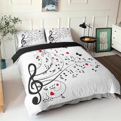 Music Note Bedding Sets Musical Theme Quilt Cover (Online Order Only)