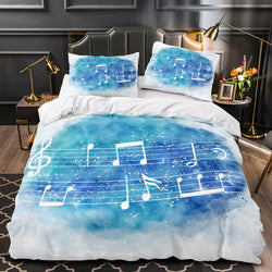 Music Print Bedding Set Quilt Duvet Covers Without Filler (Online Order Only)