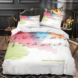 Music Print Bedding Set Quilt Duvet Covers Without Filler (Online Order Only)