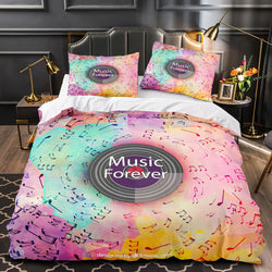 Music Print Bedding Set Quilt Duvet Covers Without Filler (Online Order Only)