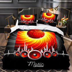 Music Print Bedding Set Quilt Duvet Covers Without Filler (Online Order Only)