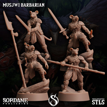 3D Printed Sordane Publishing Musjwi Barbarian Burrows Below 28 32mm D&D (Online Only)