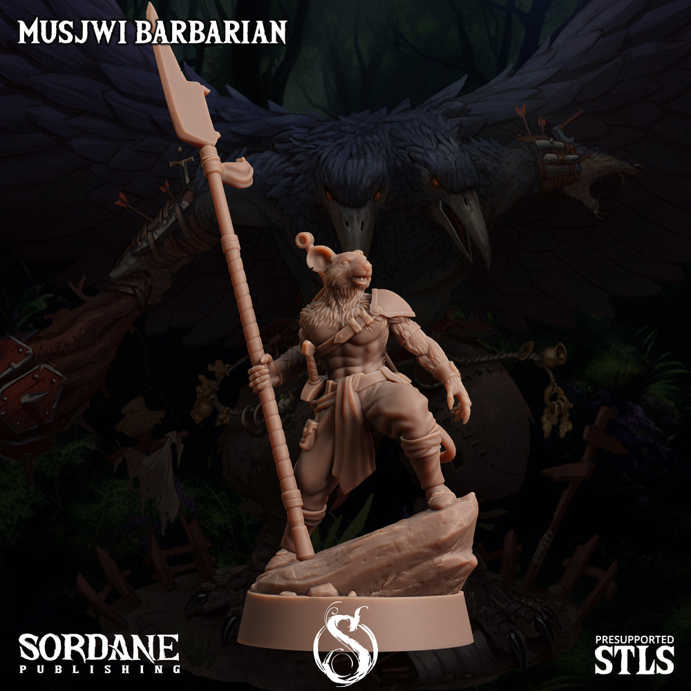 3D Printed Sordane Publishing Musjwi Barbarian Burrows Below 28 32mm D&D (Online Only)